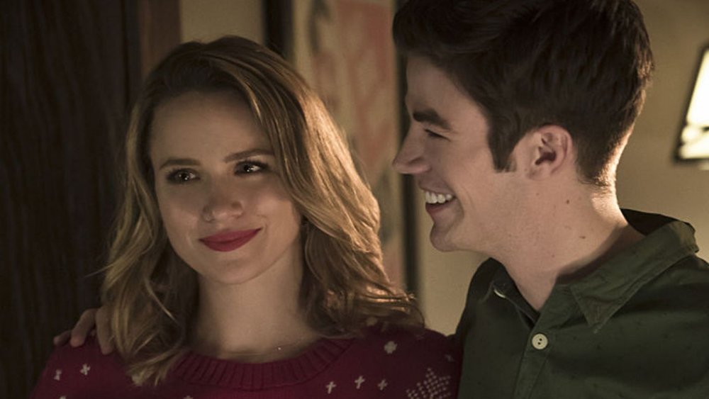 Grant Gustin and Shantel VanSanten as Barry and Patty on The Flash