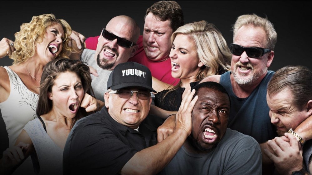 Storage Wars cast fighting in a promotional photo