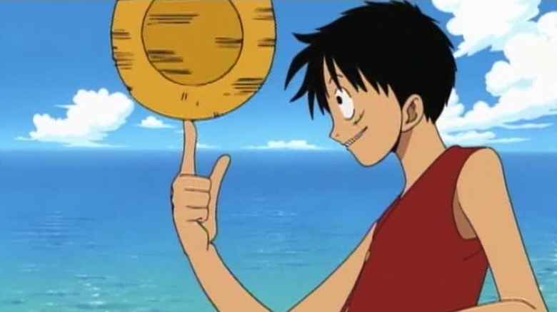 Luffy spins his straw hat