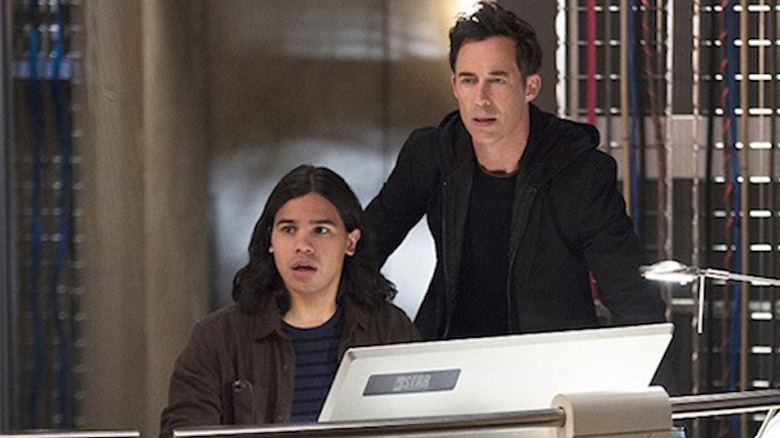 Cisco and Harrison Wells looking surprised