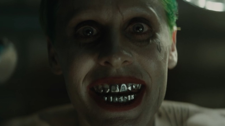 Jared Leto Joker smiling in Suicide Squad