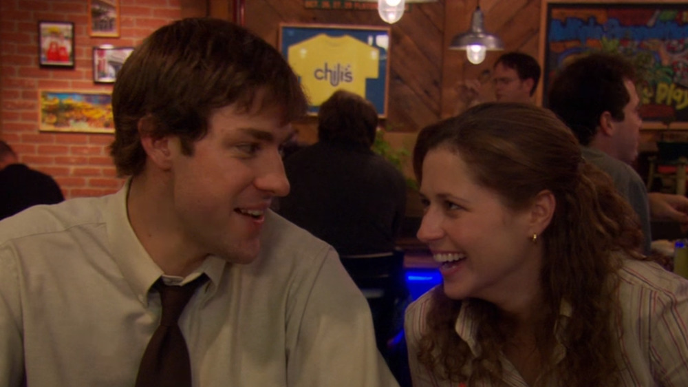 Pam and Jim smiling