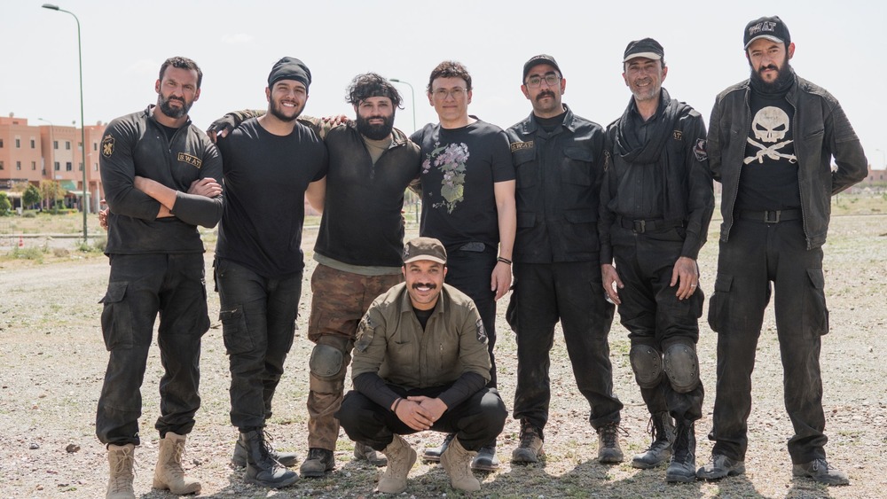 Anthony Russo with the cast of Mosul