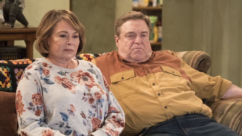 Roseanne and John Conner on couch