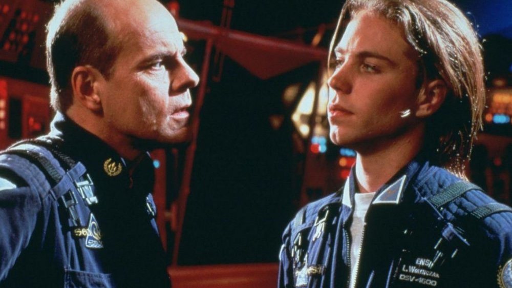 Michael Ironside and Jonathan Brandis in SeaQuest