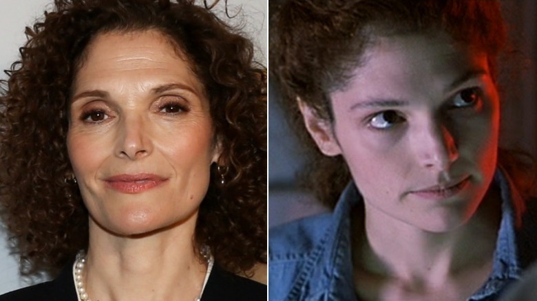 Mary Elizabeth Mastrantonio smiling and Lindsey Brigman pursing lips