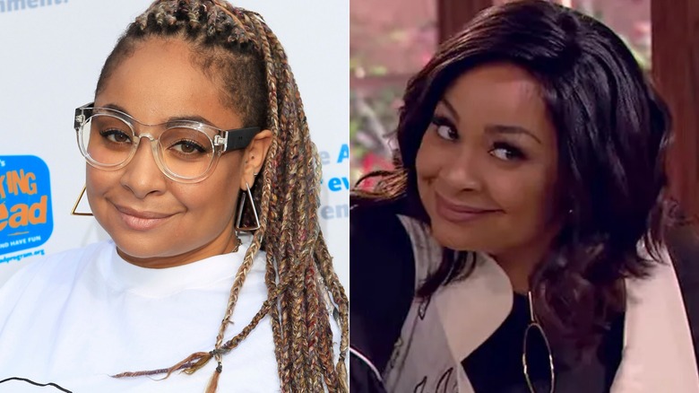 Raven-Symone wears glasses; Raven Baxter smiles