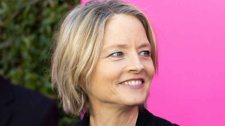 Jodie Foster with pink background