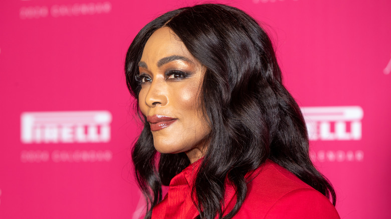 Angela Bassett in red outfit