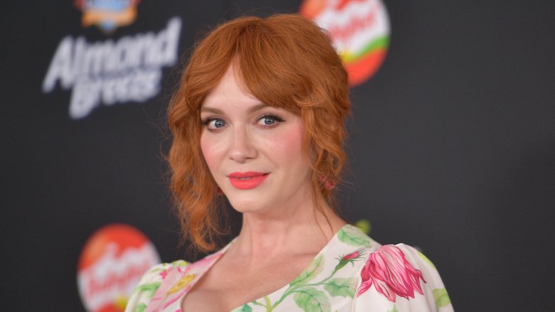 Christina Hendricks looks at camera