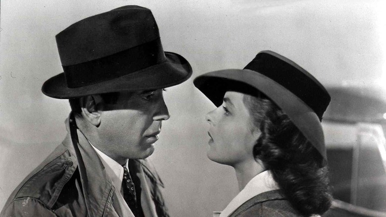 Humphrey Bogart and Ingrid Bergman saying goodbye Casablanca