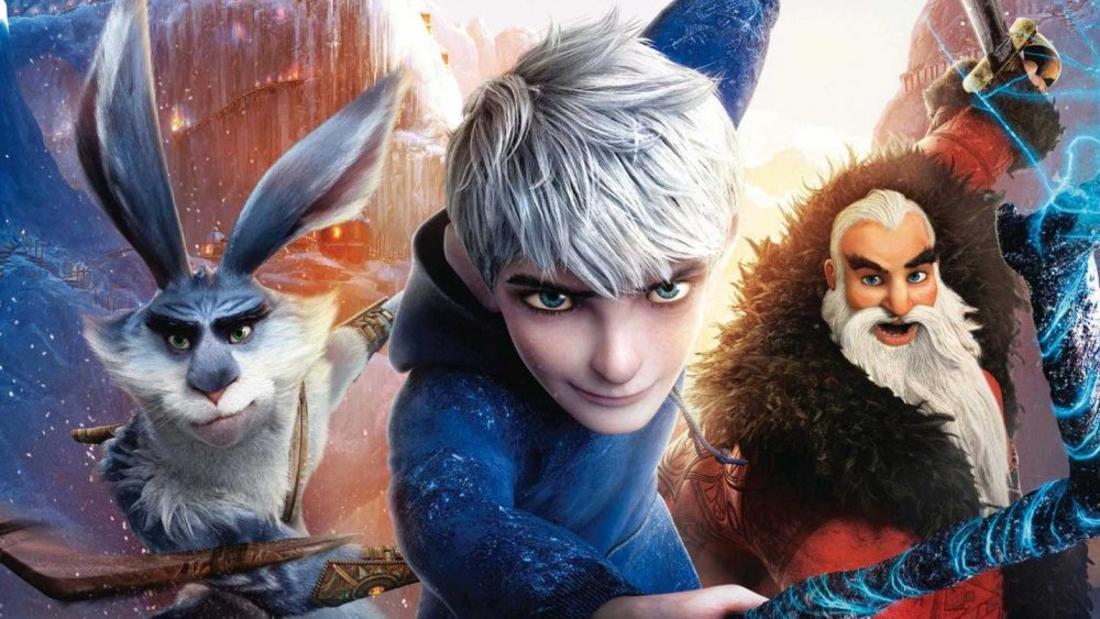 (from left to right) The Easter Bunny (Hugh Jackman), Jack Frost (Chris Pine) and Santa Claus (Alec Baldwin) in Rise of the Guardians