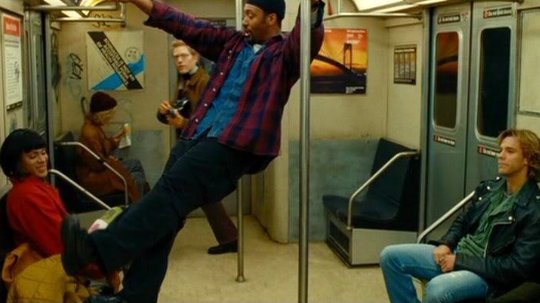 Subway dancing from the film version of Rent