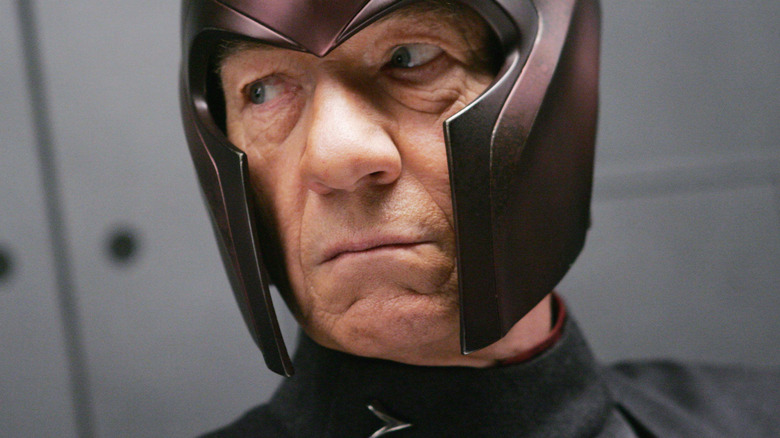 Ian McKellen in his Magneto uniform 