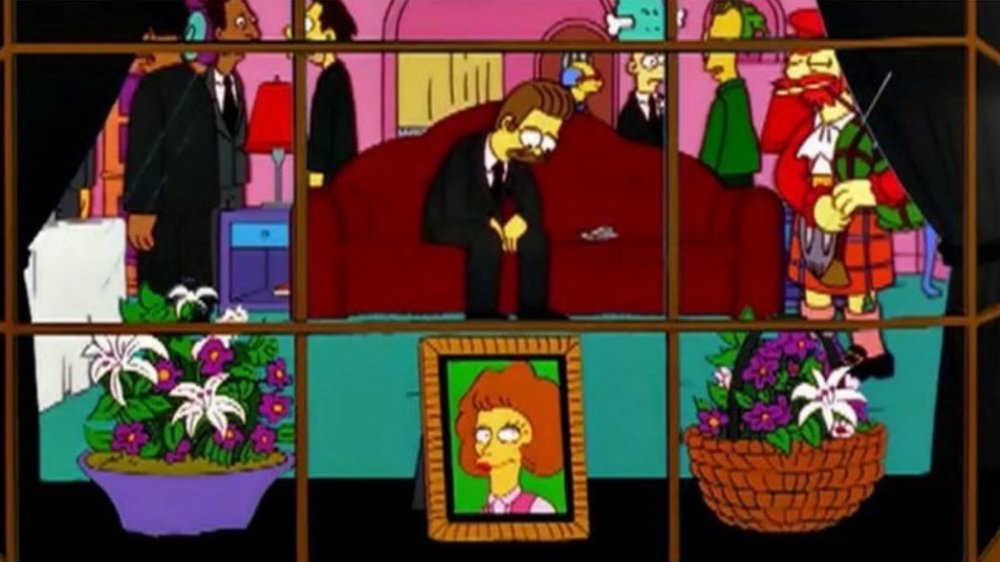 Maude Flanders' funeral, from The Simpsons