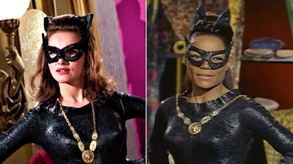 Julie Newmar and Eartha Kitt as Catwoman in Batman