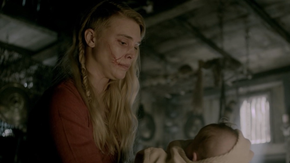 Thorunn holding her child Siggy