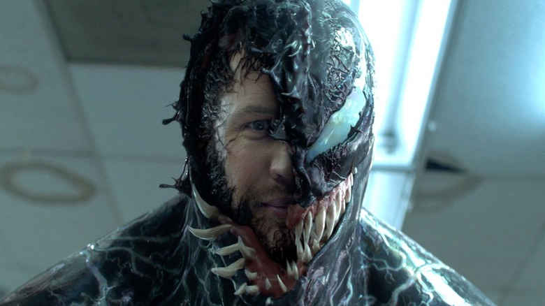 Tom Hardy with Venom split face