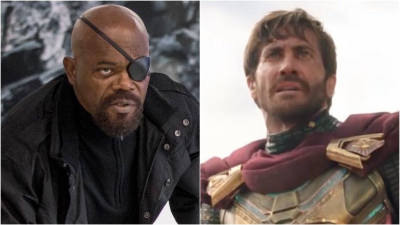 Split image of Nick Fury and Mysterio