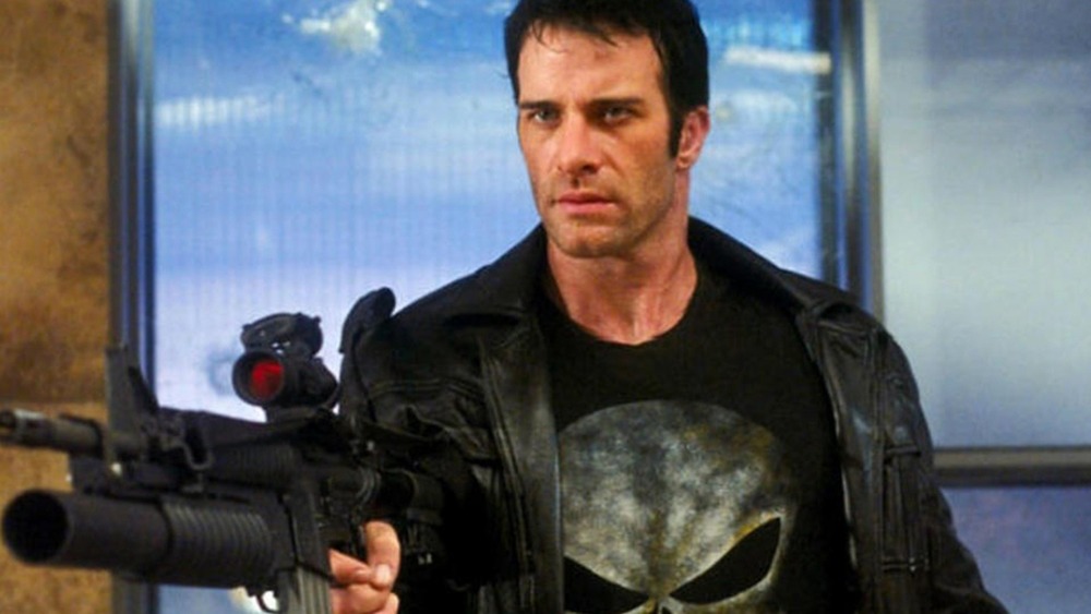 The Punisher holding a gun