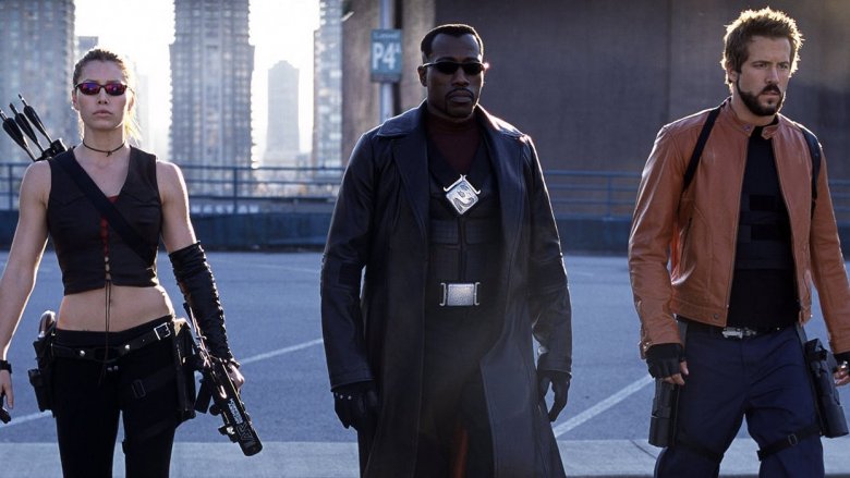 Jessica Biel, Wesley Snipes, and Ryan Reynolds in Blade: Trinity