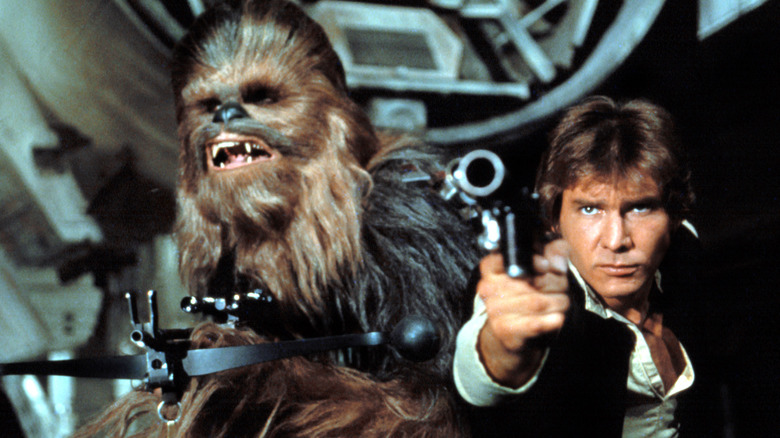 Chewie and Han blasting