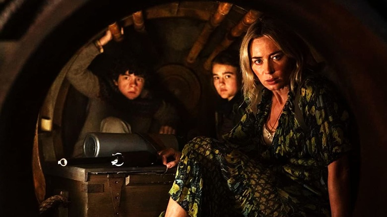 Noah Jupe, Millicent Simmonds and Emily Blunt in "A Quiet Place Part II"