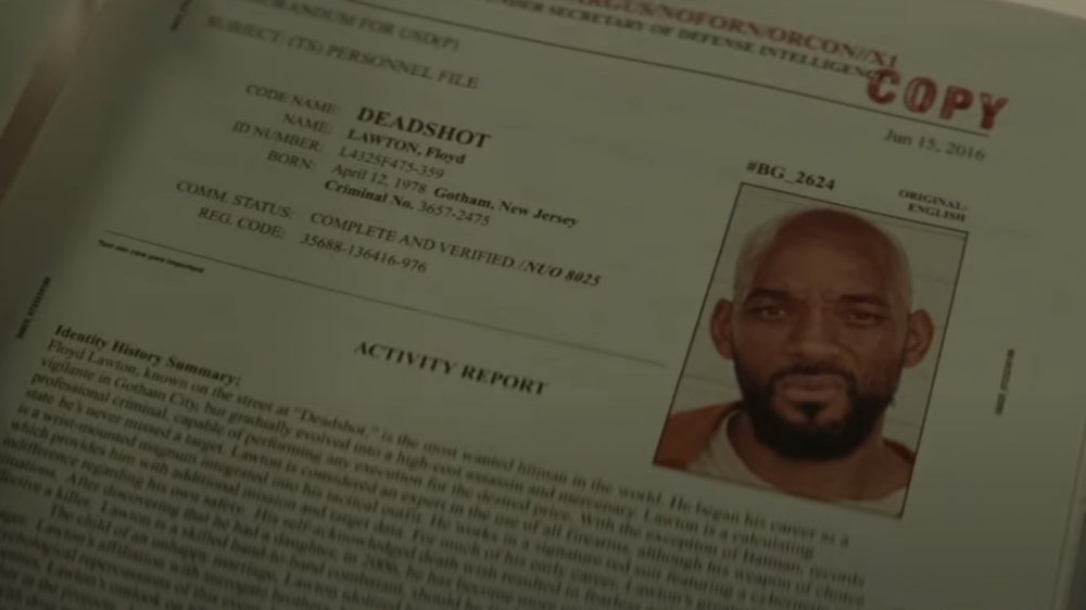 Deadshot's file in Suicide Squad