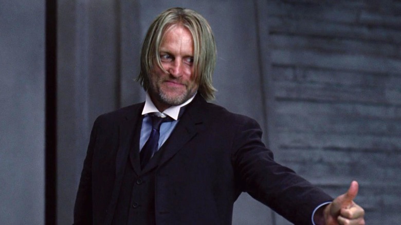 Haymitch giving a thumbs up