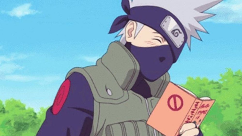 Kakashi reading a book