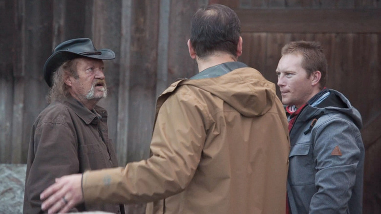 Fake grandpa with Patrick and fake grandson