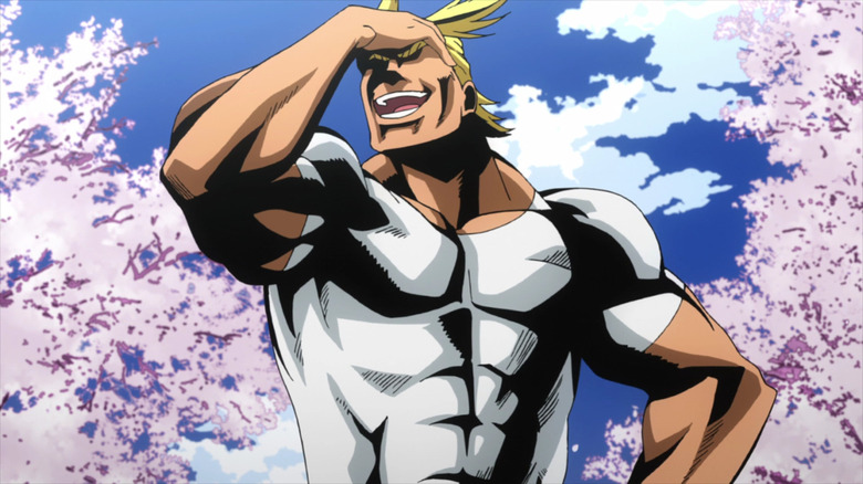 All Might poses 
