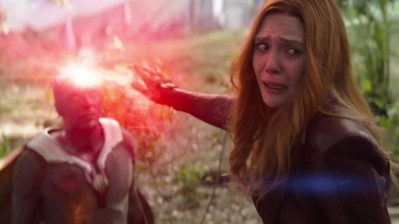 Scarlet Witch destroys Mind Stone