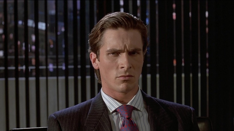 Patrick Bateman wrinkling his nose