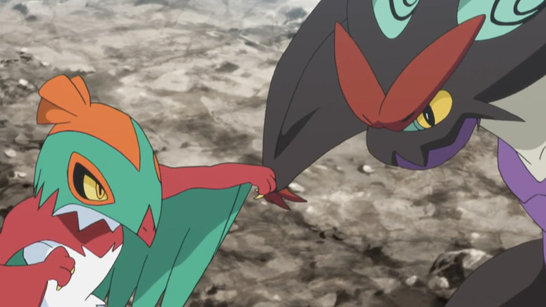 Hawlucha and Noivern staring at each other