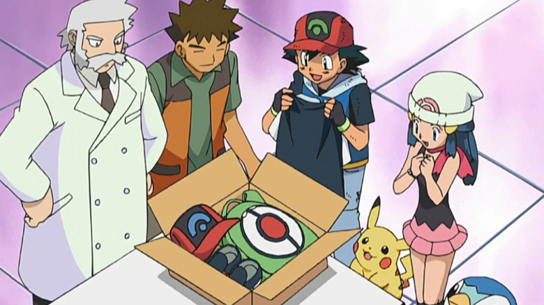 Ash Ketchum opening a package