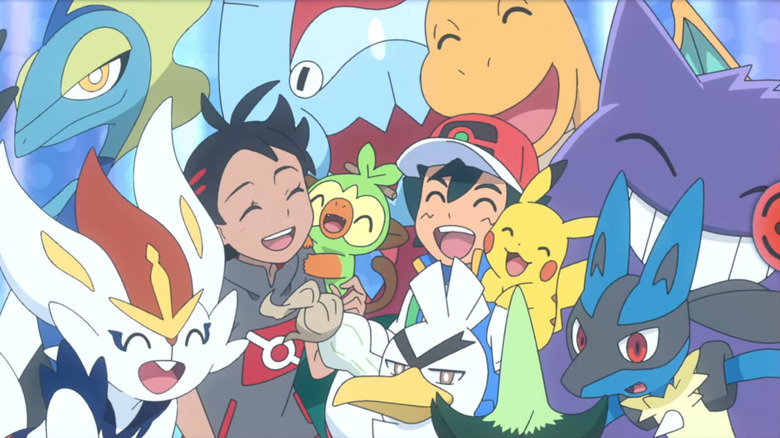 Ash and Goh with Pokémon