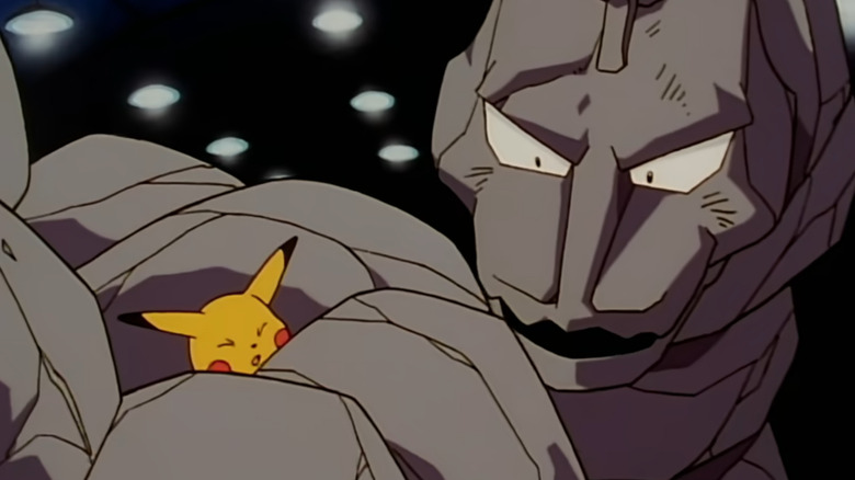 Onix crushing Pikachu