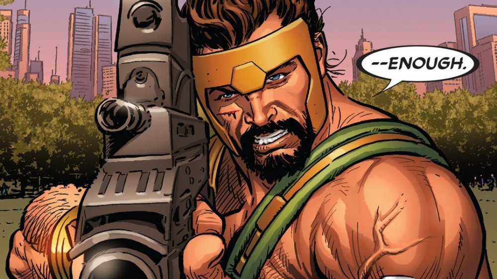 Hercules hefting a gun, from Marvel Comics