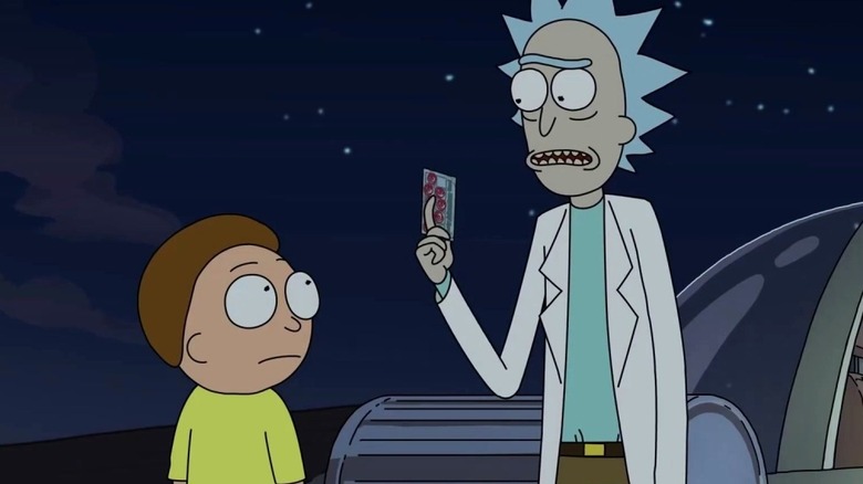 Morty looking at Rick