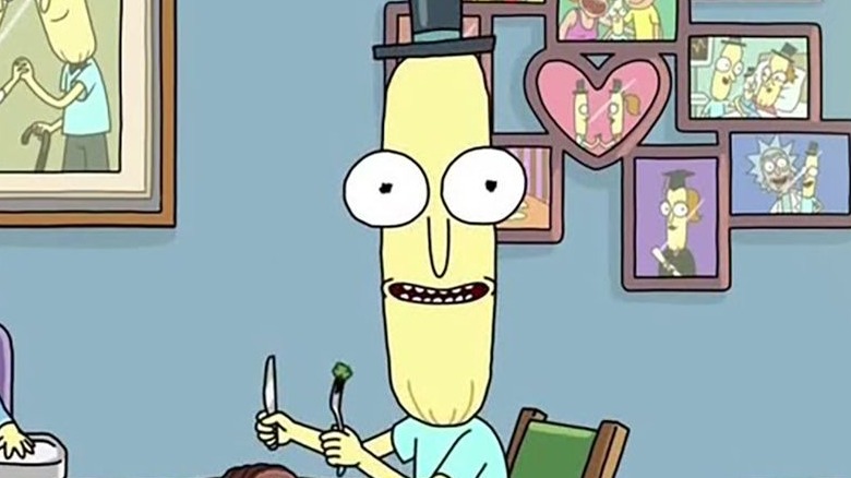 Mr. Poopybutthole eating dinner