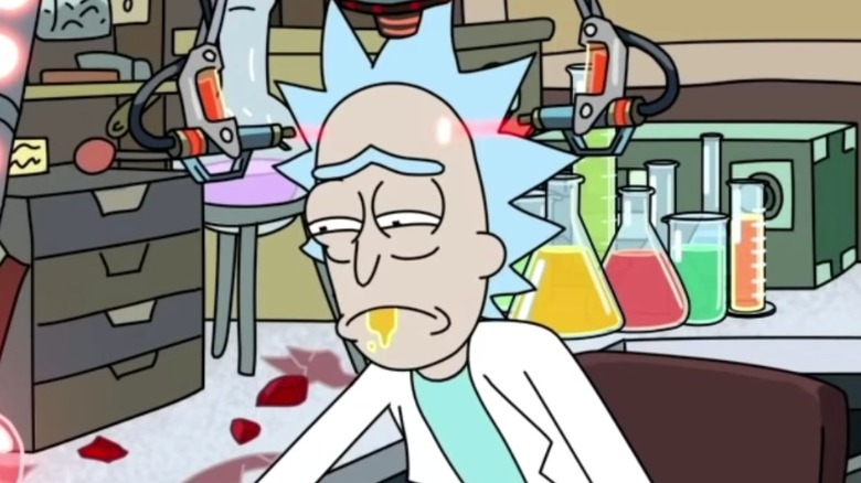 Rick drooling chemicals