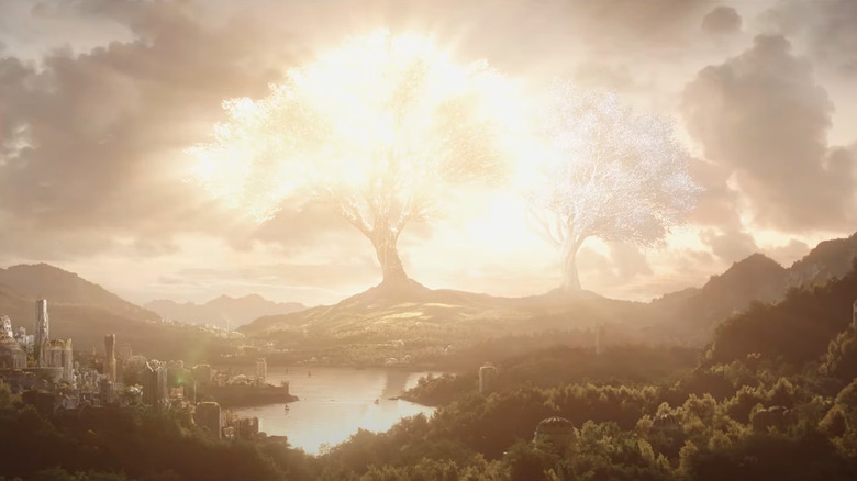 The Two Trees of Valinor, where many spirits live, in "The Rings of Power" (2022)