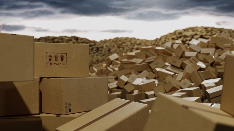 Boxes in a landfill