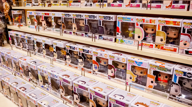 Funko Pop on shelves