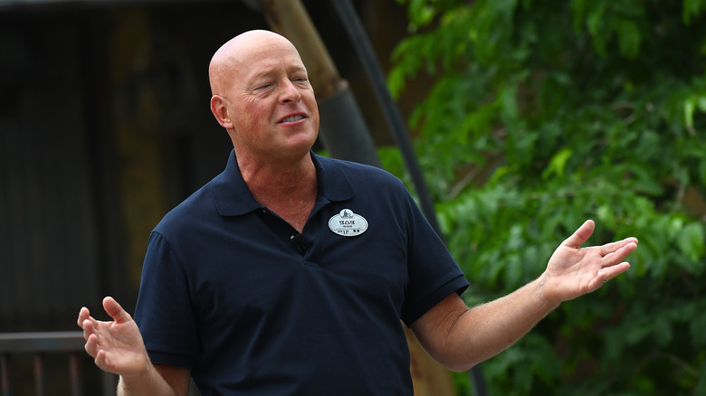 Bob  Chapek giving a presentation at Disney's Hollywood Studios