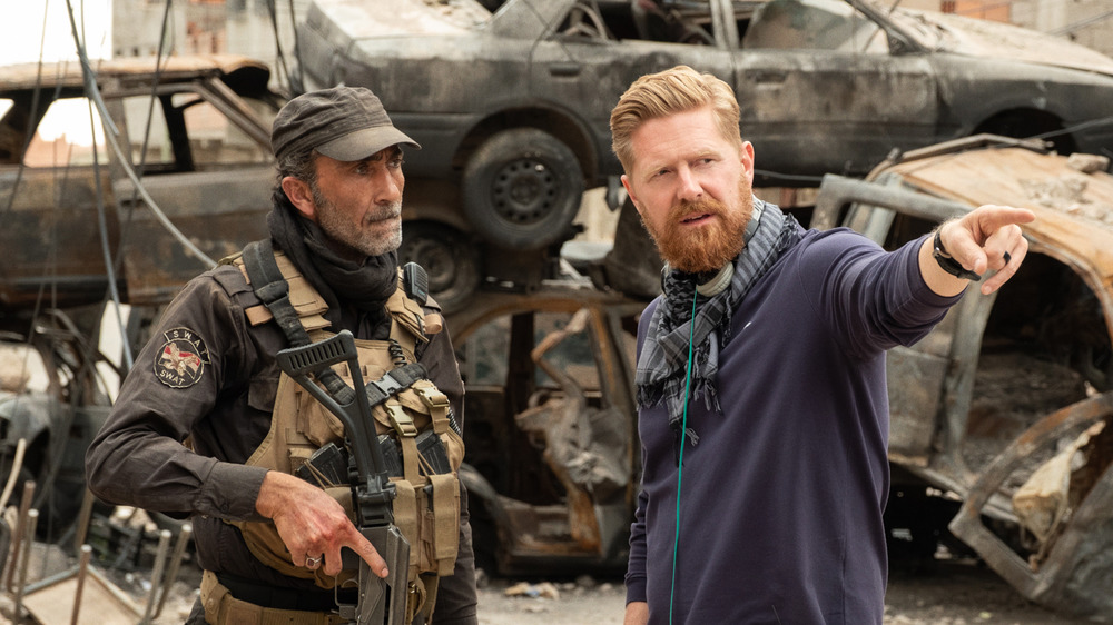 Suhail Dabbach and Matthew Michael Carnahan on the set of Mosul