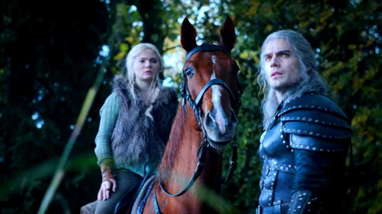 Ciri and Geralt with Roach in The Witcher