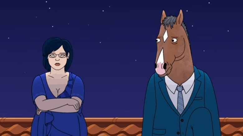 BoJack and Diane on the roof in "BoJack Horseman" (2020)