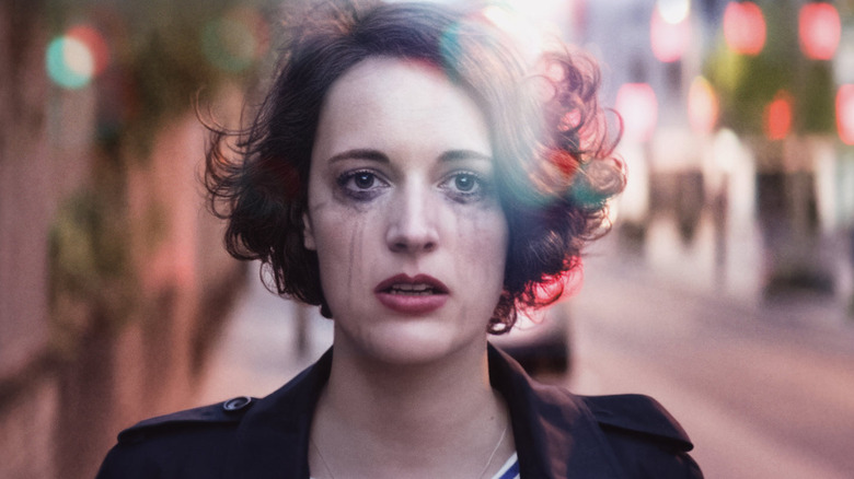 Fleabag in tears in "Fleabag"